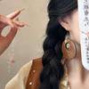 Новые китайские деревянные полые круглые серьги-подвески модные ретро простые на крючке нишевые высококачественные серьги