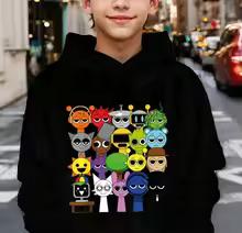 New Sprunki Cartoon Kids Hoodie Game Incredibox Sweatshirts Boys Clothes Girls Hooded Pullover Spring Children Long Sleeve Tops