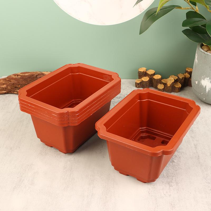 5 шт. цветочный горшок прямоугольный классический комнатный рассадный пластиковый бонсай домашний офис кактус горшок цветочный горшок садовый горшок