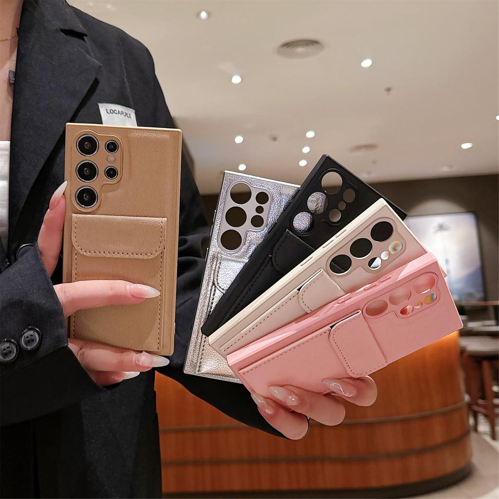 Lychee Leather Pattern Suitable for Samsung Galaxy S25ultra Leather Mobile Phone Case S24plus Card Bag Holder