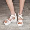 2024 Spring and Summer New Thick-soled Roman Sandals Women's Rear Zipper Thick Heel Open-toed Fashion Casual Sandals