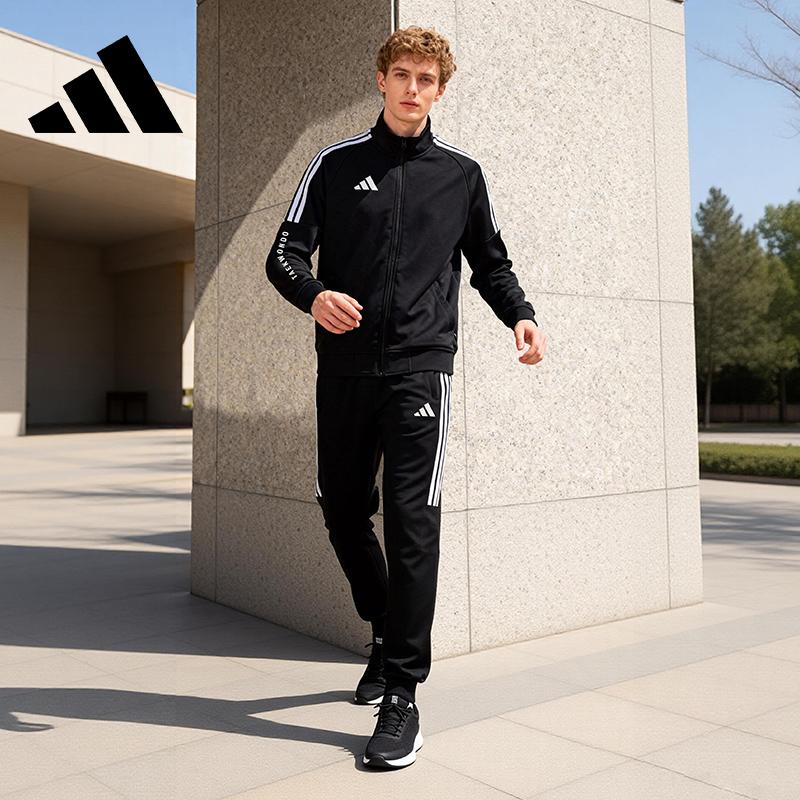 adidas Унисекс БОКСОВЫЙ спортивный костюм с 3 полосками, куртка и брюки, черный/белый TR30JR1BX+TR30P1R1BX