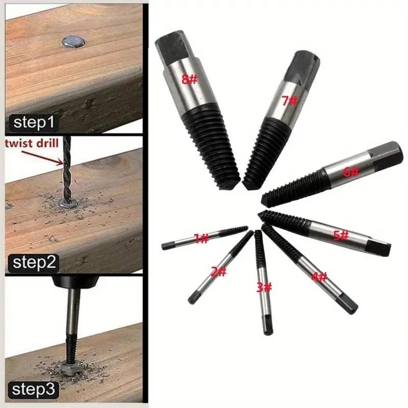 5/6 шт. экстрактор для винтов, набор металлических сверл, экстрактор для удаления поврежденных винтов, деревообрабатывающие инструменты, экстрактор сломанных болтов для водопроводных труб