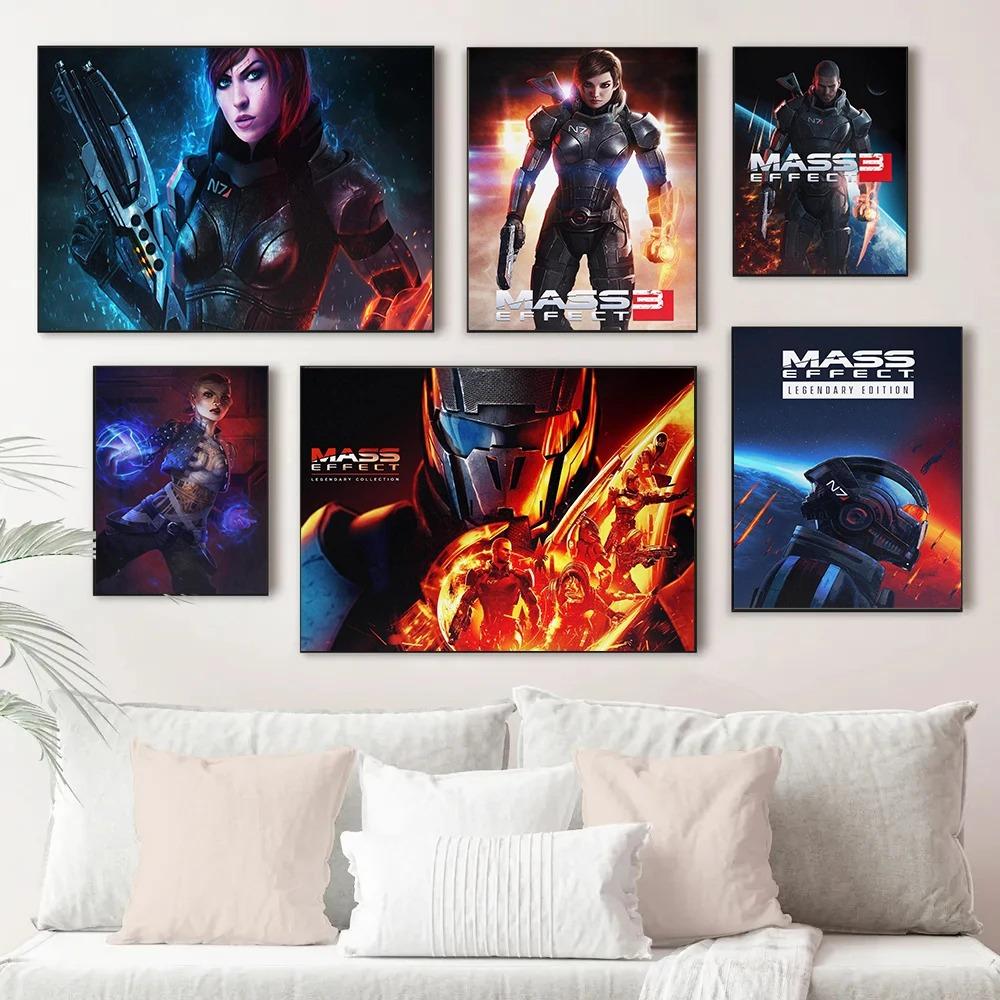 Горячий Экшен Шутер Mass Effect Постер Научная Фантастика Космические Принты Холст Живопись Настенное Искусство Картина Декор для Дома Гостиная