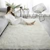 Fluffy Cream White Woolen Rug Solid Color Silk Wool Bedside Blanket Women's Room Rug Non Slip Bottom Living Room Mat Home Decor
