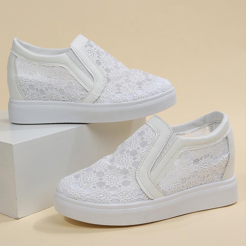 Женские кроссовки с сеткой на плоской платформе, женские мокасины 2024 года, новые дышащие повседневные кроссовки для женщин и женщин, увеличивающие рост кроссовки