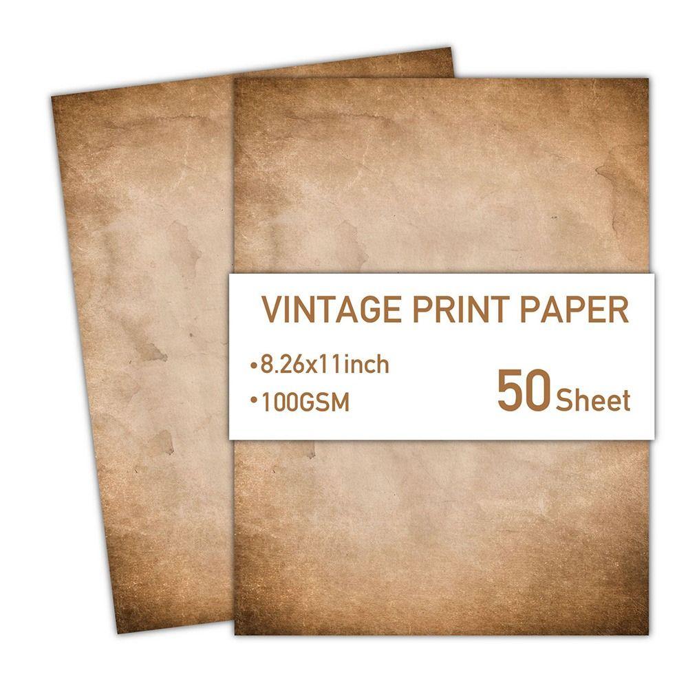 50 Sheets Classical Printing Paper Simple Pirate Scrolls Literary Scrapbook Letter Paper Envelopes