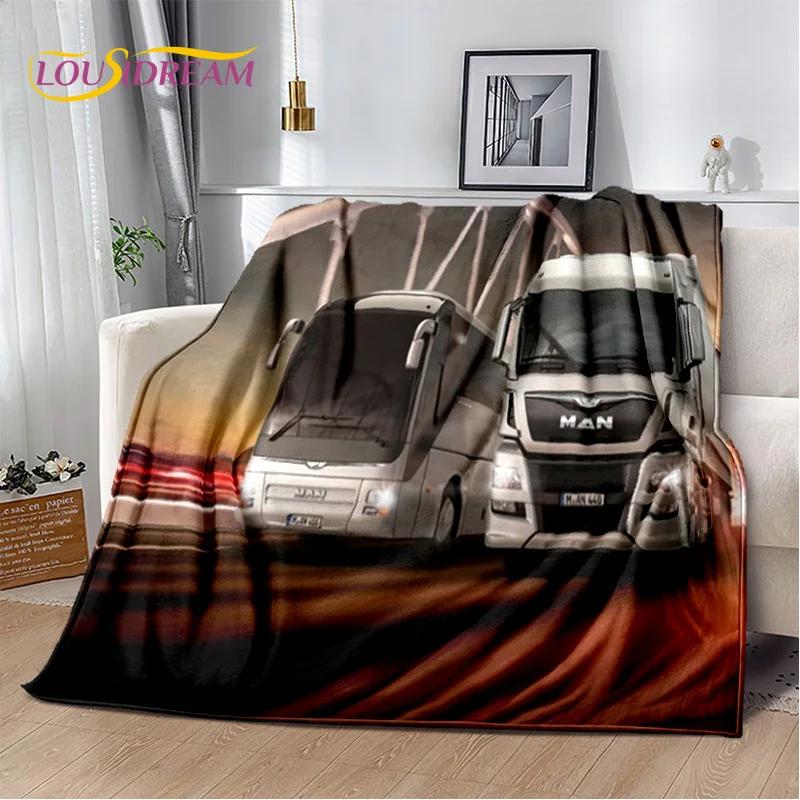 MAN Truck Lorry 3D Printing Soft Flannel Blankets,Throw Blanket Comfortable Blanket for Picnic Beds Sofa Home Bedroom Gifts kids