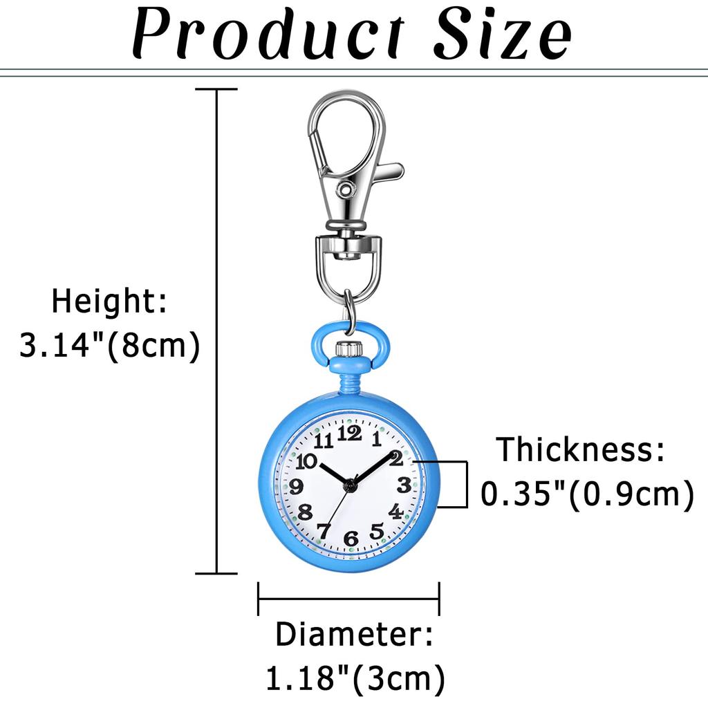 Clip Watch Nurse Watch Analog Keychain Carabiner Watch Pocket Watch Waterproof Outdoor Fashion Accessory