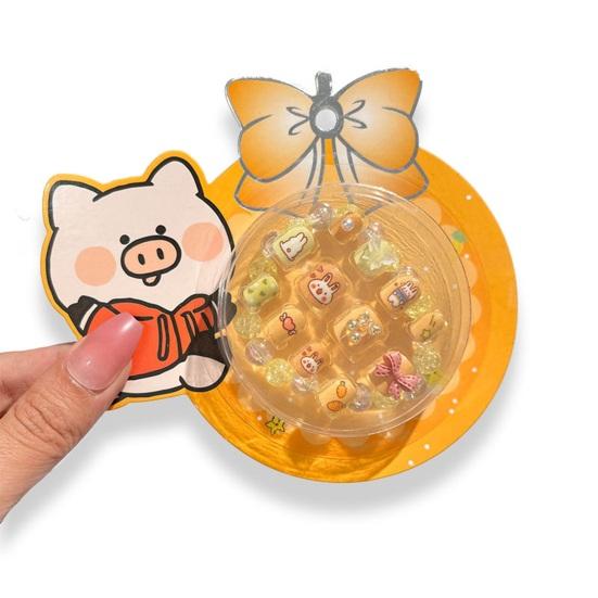 12 шт., накладные ногти, очаровательный мультяшный узор, яркий цвет, полное покрытие, декоративные накладные ногти, маникюрные советы