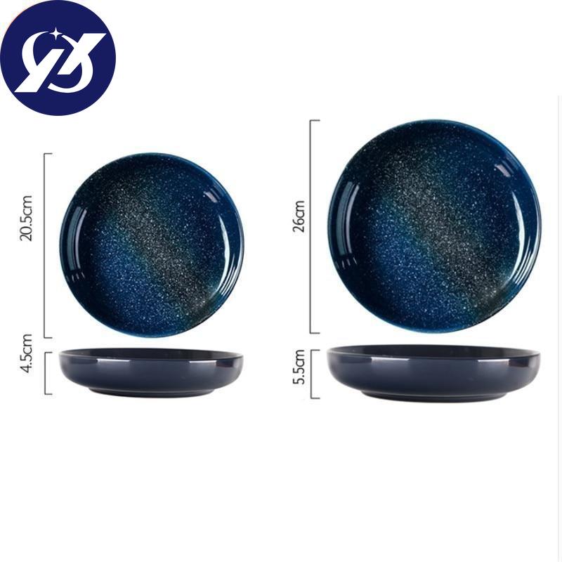 Скандинавская креативная керамическая круглая глубокая тарелка для супа, большая емкость, салат, макароны, простая кухонная Рождественская декоративная обеденная тарелка, посуда