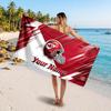 Kansas City Chiefs Customized Name Text Beach Towel, Soft Absorbent Towel Beach Pool Travel Personal Gift