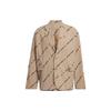 Adidas Originals Trefoil All-Over Logo Print Single-Breasted Blazer Unisex Outerwear Brown HU1240