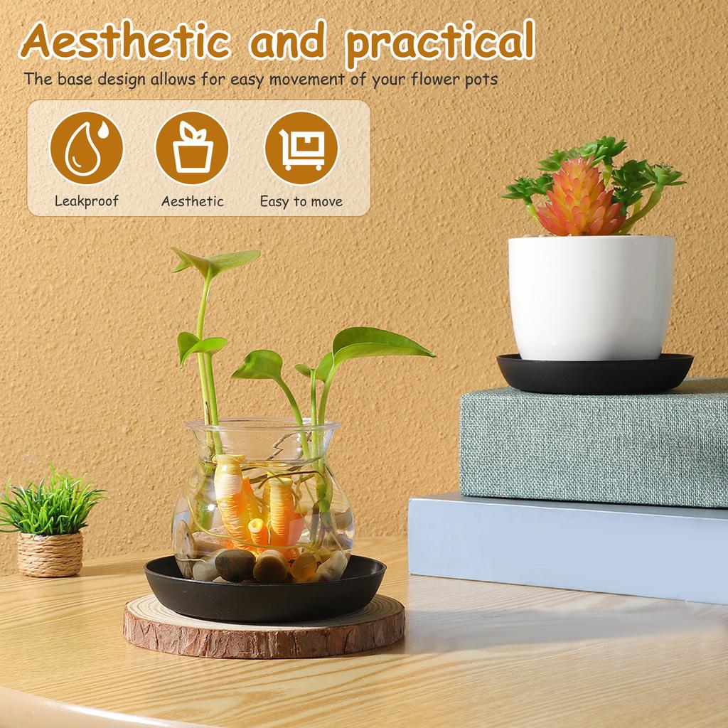 10Pcs Plastic Plant Saucers Round Drip Trays for Indoor Plants Water Holder Pot Base Garden Decorative Flowerpot Tray Bonsai