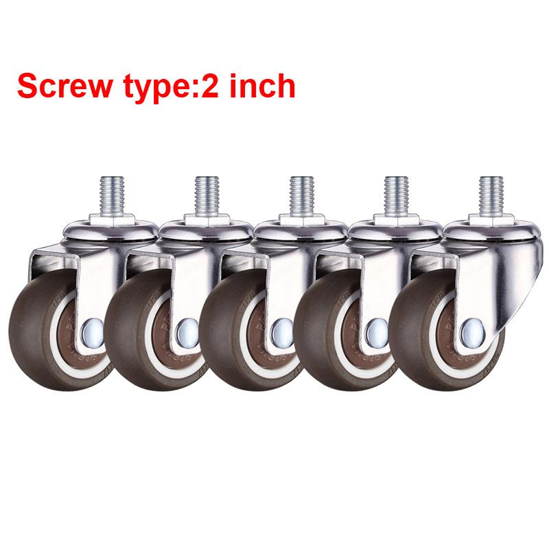 5 шт. поворотные ролики диаметром 50 мм, мягкие резиновые ролики из ТПЭ для замены колесиков для офисного стула, мебели