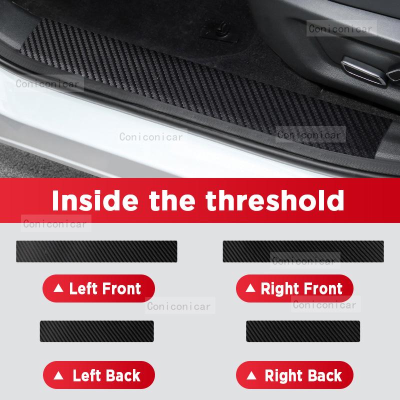 Наклейка на порог двери из углеродного волокна для CHANGAN UNI-K 2025 UNIK, накладка на порог, защита от царапин, аксессуары для внутренней отделки