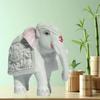 White Elephant Statue Trunk Down Hathi Figurine Big Size 7 Inch Elephant Marble Resin Decorative Showpiece