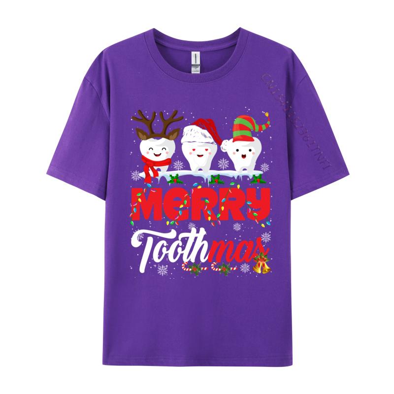 Merry Toothmas Cute Christmas Light Santa Elf Reindeer Tshirt Unisex No Days Off Funny 100 Cotton Round Neck Unisexs T Shirt