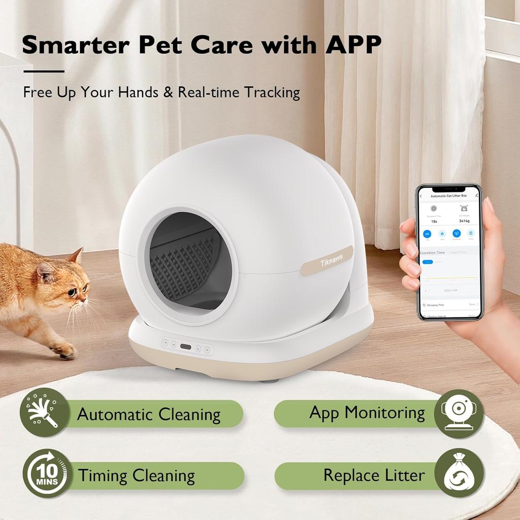 70 л Умный кошачий туалет, автоматический самоочищающийся, полностью закрытый кошачий туалет, управление с помощью приложения, лоток для туалета домашних животных, английская версия, новый