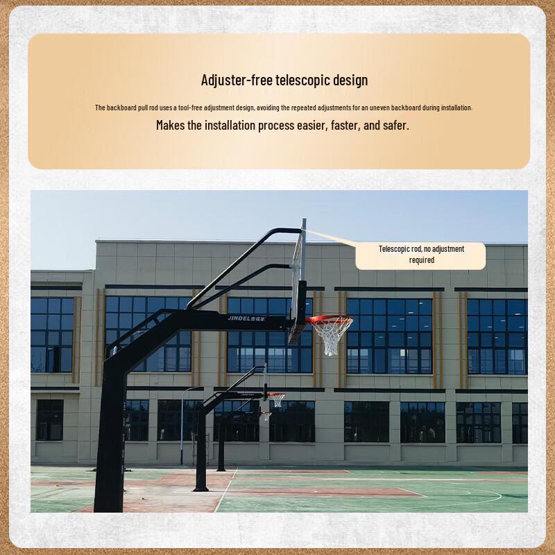 Jinoer Ground-Embedded Tapered Basketball Hoop