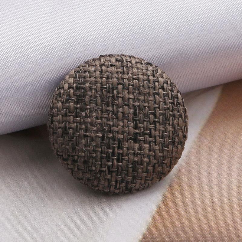 10 шт. декоративные круглые льняные пуговицы для одежды «сделай сам», покрытые тканью, металлические пуговицы