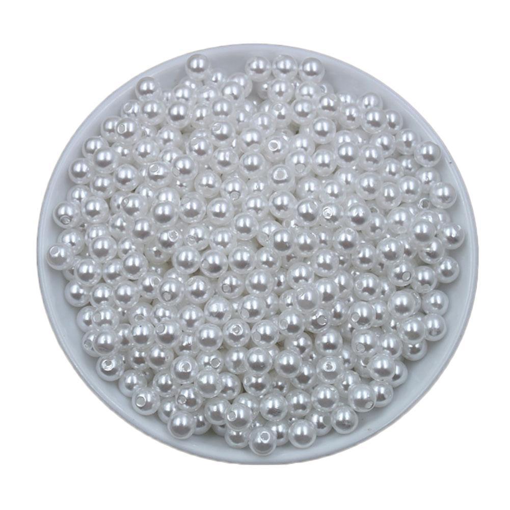50/100 шт., жемчужные прокладки, свободные бусины, аксессуары, ожерелье, браслет, серьги 6/8 мм, круглые акриловые ювелирные изделия своими руками