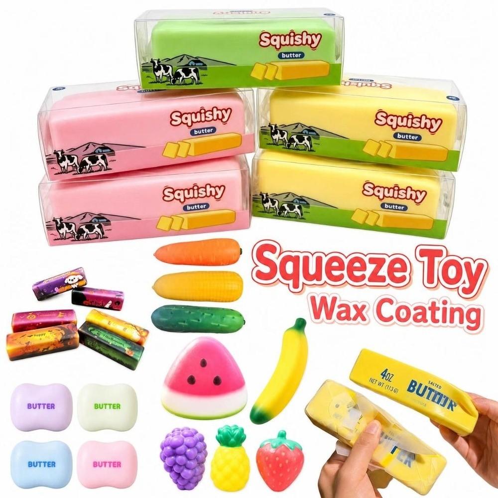 Anxiety Relief Crunchy Soap Squeeze Toy Wax Coating Vegetables Fidget Toy for Kids Adults