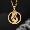 Hollow Praying Girl Pendant Necklace Niche Trend Necklace Women's Accessories
