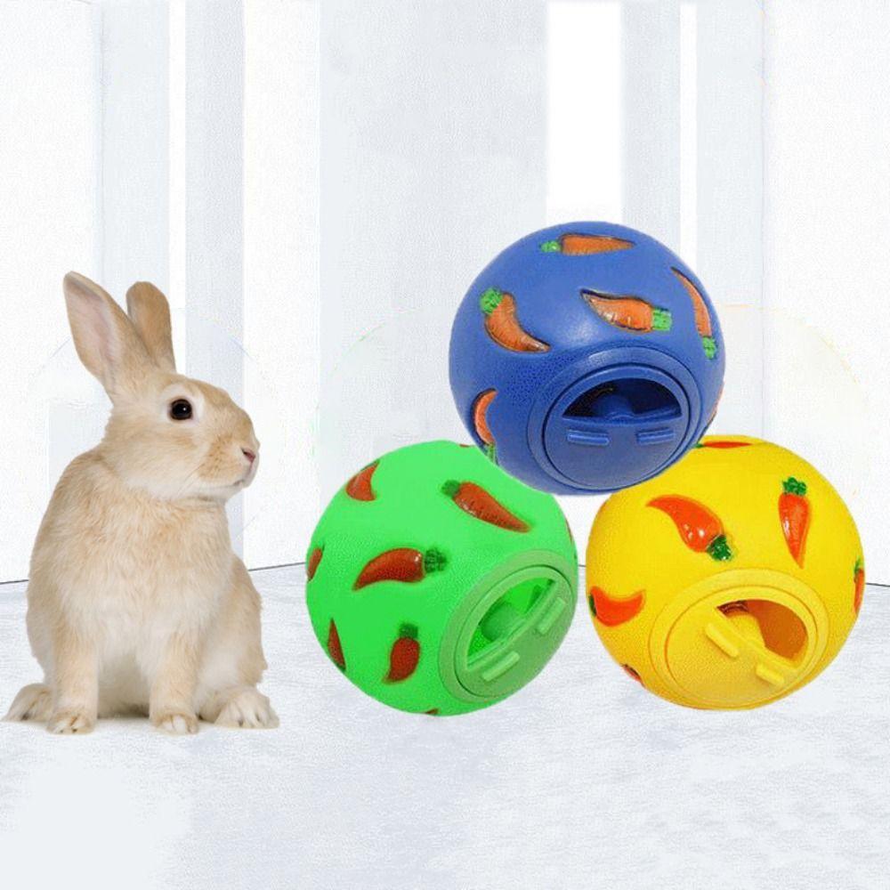 PVC Rabbit Tumbler Ball Interactive Cat Slow Feeder Practical Guinea Pig Leak Feeder  Bunny