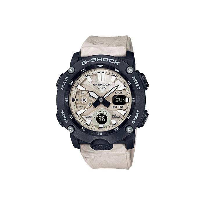 Casio Мужские часы с двойным дисплеем (жидкокристаллический/аналоговый) Серия White Watch GA-2000WM-1APRD