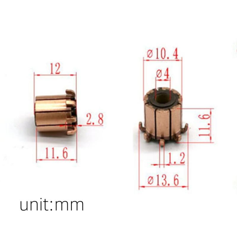 1 шт. Аксессуары для DIY Электродвигатель Коллектор 10,4x4x11,6 мм 8P Зубьев Медь Для Электроинструмента Двигателей Постоянного Тока