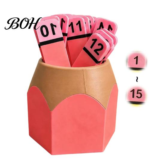 Classroom Teaching Tools Kids Pencil Number Counting Set, Stick & Shape Shaped Storage Bucket Container, Educational Learning for Toddlers Preschool