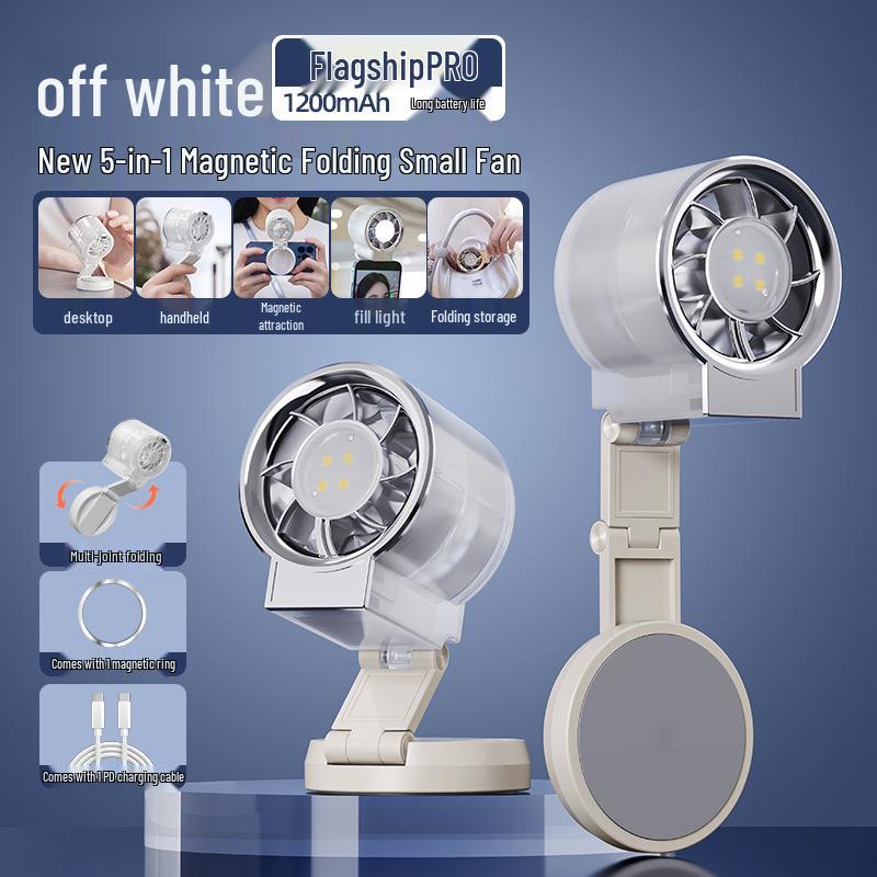 100-Speed Desktop Fan with Timer & Light for Home/Office