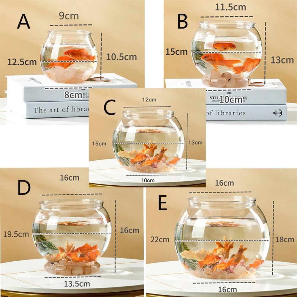 Portable Transparent Round Fish Tank Clear Desktop Aquarium Bowl Fish Bowl Small Aquariums