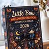 Christmas Gift for Family 24Pcs Advent 2D Flat Retro Calendar with Acrylic Bow Ornaments Decorative