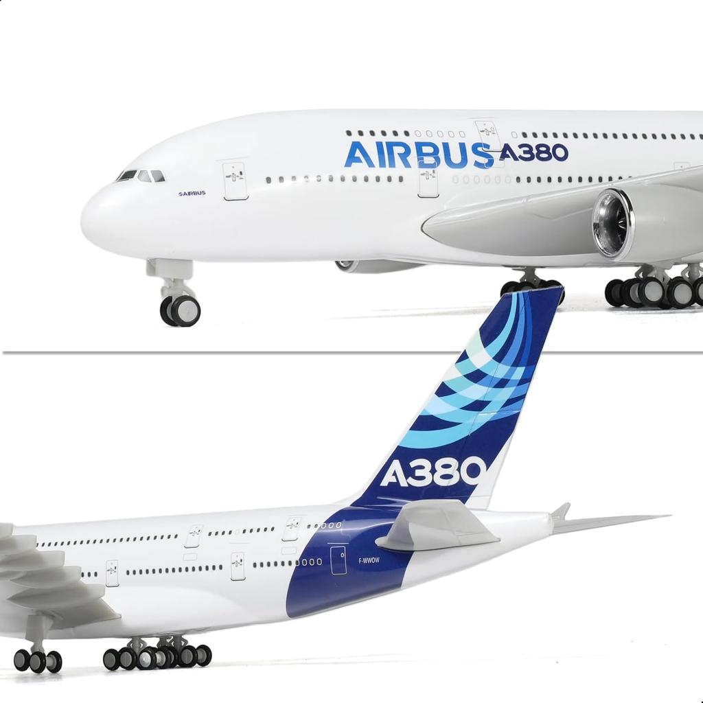 Модель самолета-прототипа A380 в масштабе 1/240, 30 см, с подставкой для демонстрации. Подходит в качестве авиационного подарка для взрослых или для украшения.