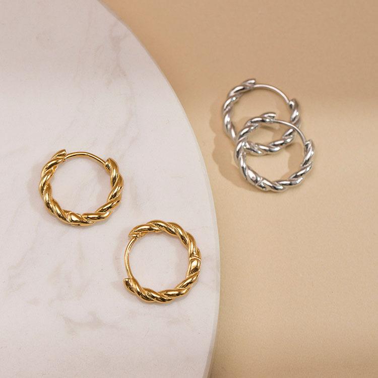 Real 925 Silver Minimalist Hemp flowers Earring for Women Punk Unisex Rock Hoop Earring Jewelry Accessories