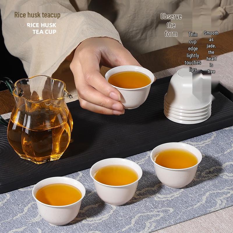 Sweet Elegance Rice Husk Disposable Tea Cups
