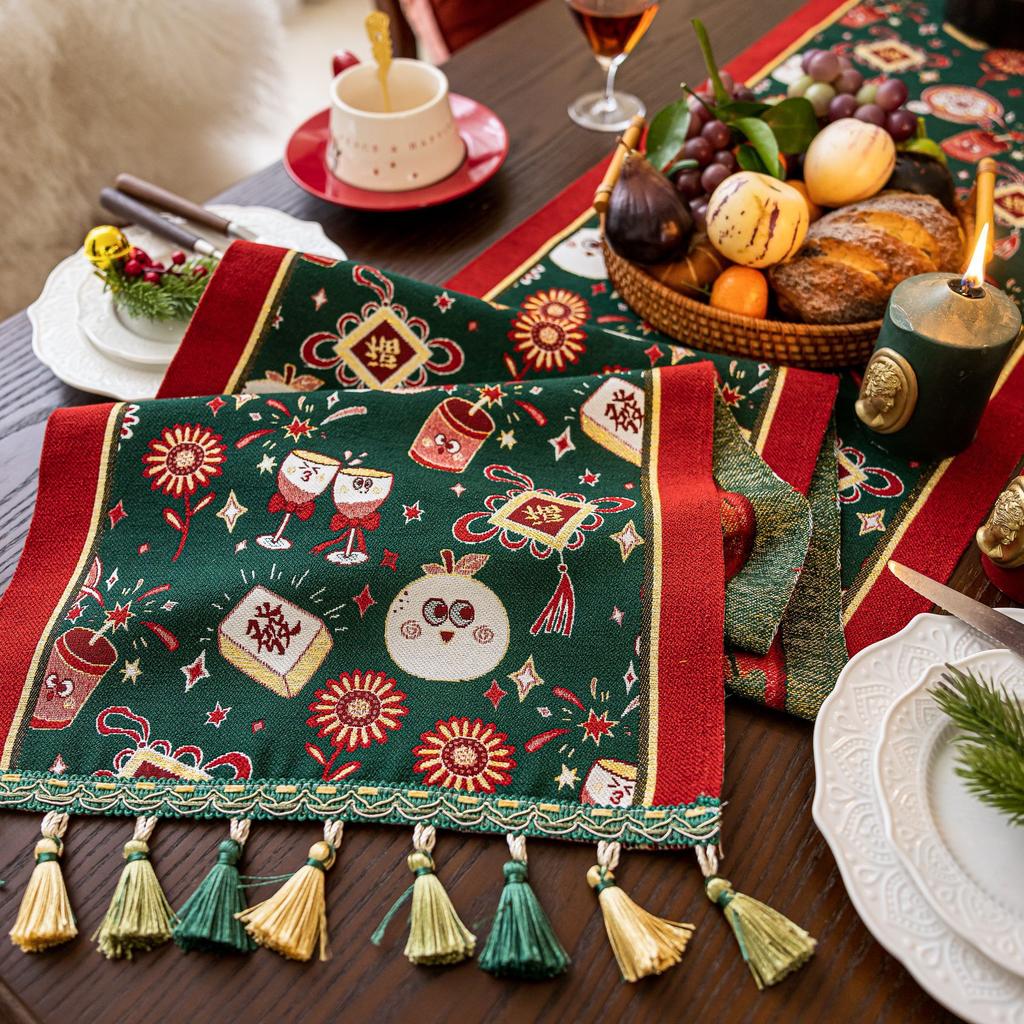 Cotton And Linen Tablecloth Rectangular Round Table Small Fresh Foreign Trade Coffee Table Cover Symmetrical Striped Tablecloth