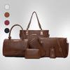 Women's Bag New Fashionable Six-piece Set, Mother and Child Bag Embossed Large-capacity Shoulder Portable Messenger Bag Fashionable