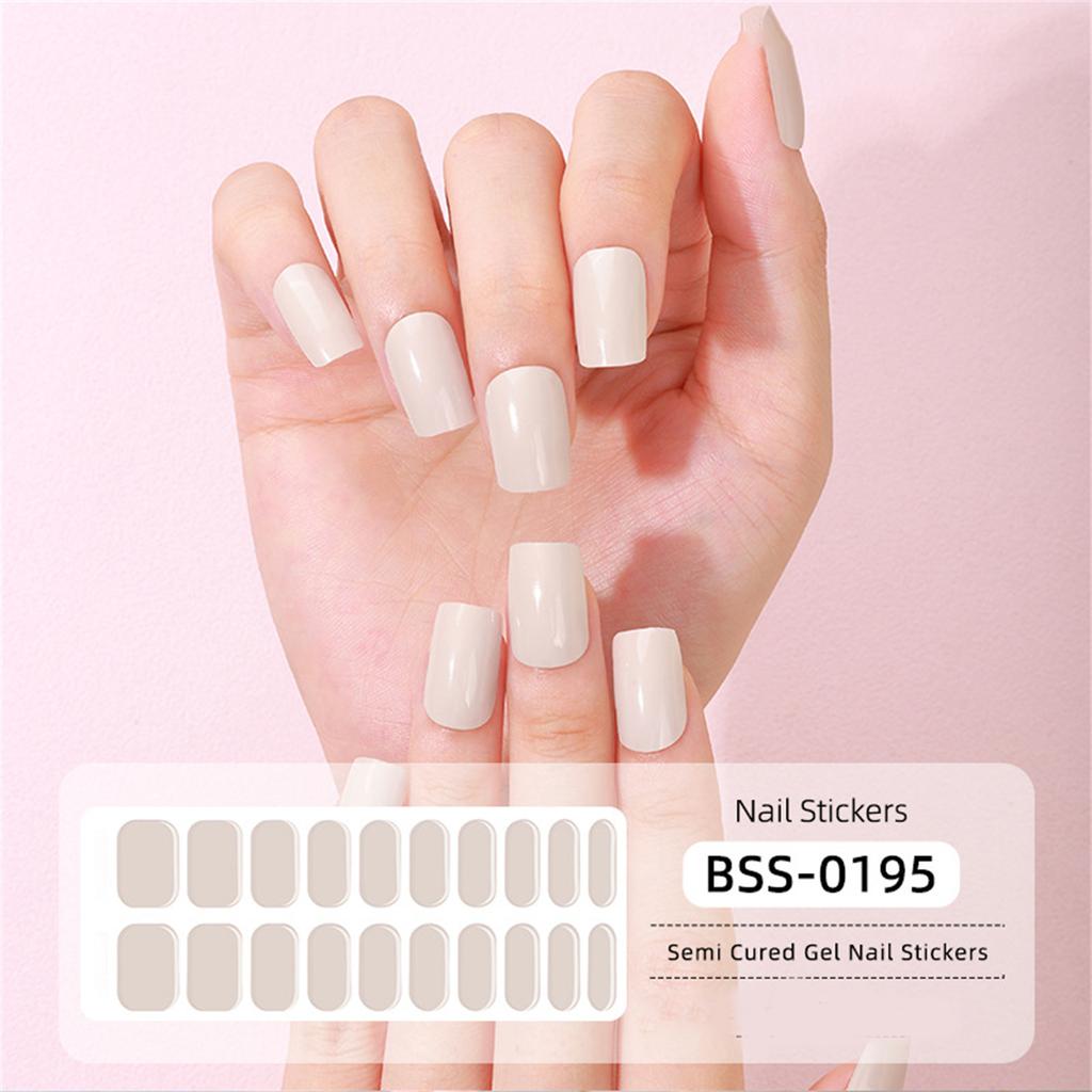Semi Cured Gel Nail Strips Long Lasting Nail Polish Strips Salon Gel Nail Sticker Nail Art Wrap Decoration for Women