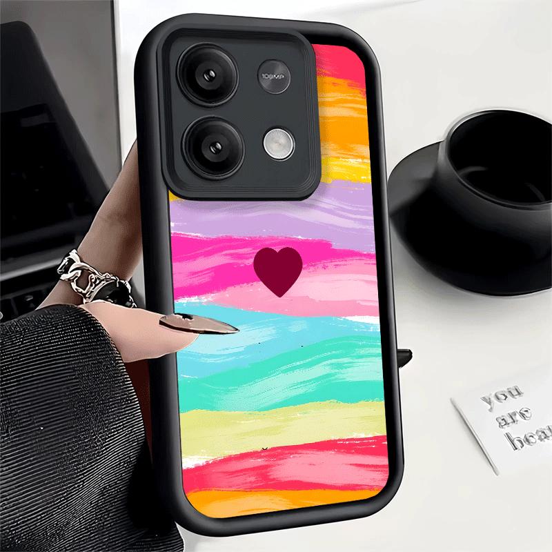 Rainbow Gradient Love Desgin Soft Phone Case for Xiaomi Poco X7 X6 X5 Pro X4 Gt X3 F7 Ultra M8 M7 Redmi 15C 15 14C 13 13C 12 12C