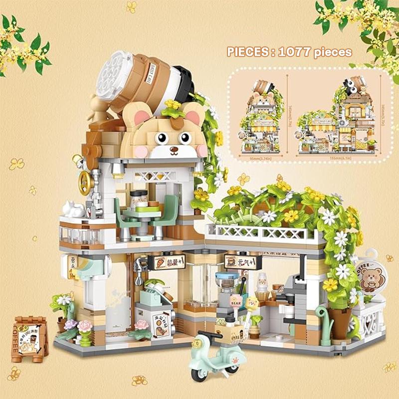 Кофейня Street View Мини Строительные Блоки Moc Креативные Игрушки Конструктор Для Взрослых Подарок Девушке Украшение Дома