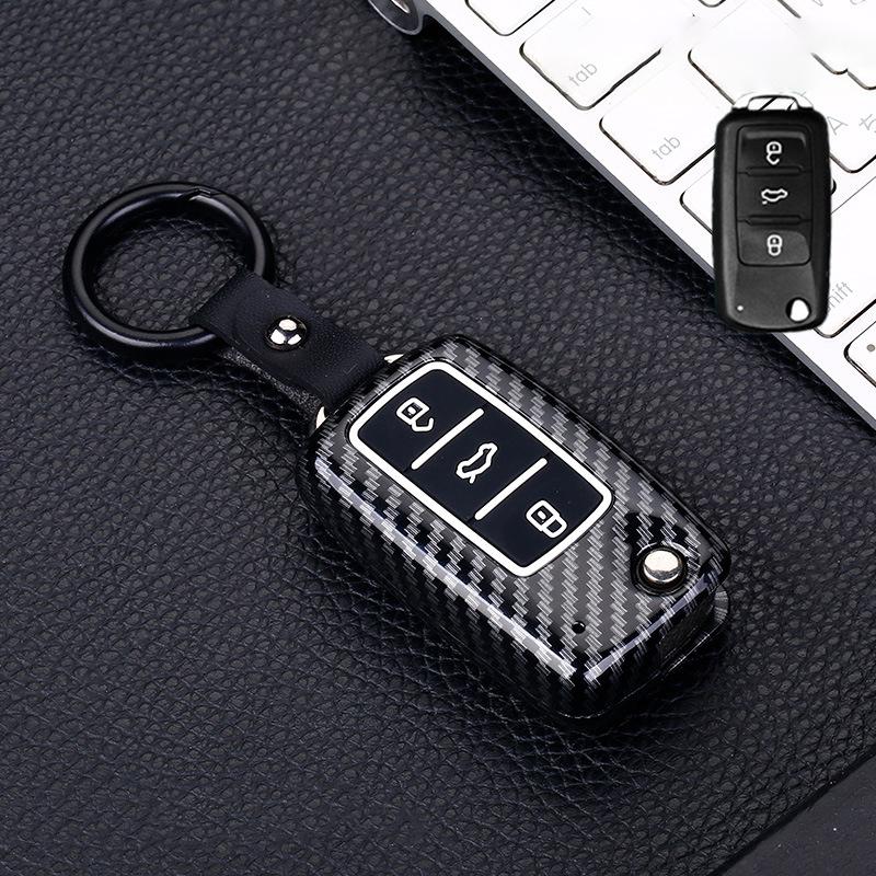 Чехол-брелок из ABS-пластика и карбона для Volkswagen Vw Polo Golf Passat Tiguan Beetle Caddy T5 Up Eos Skoda Octavia Seat Leon Altea