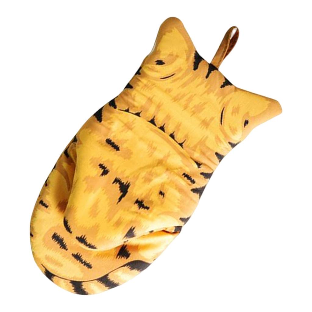 with Lanyard Microwave Oven Gloves Cat Shaped Thickened Comfortable Breathable Kitchen Supplies for Household Pastry Grilling