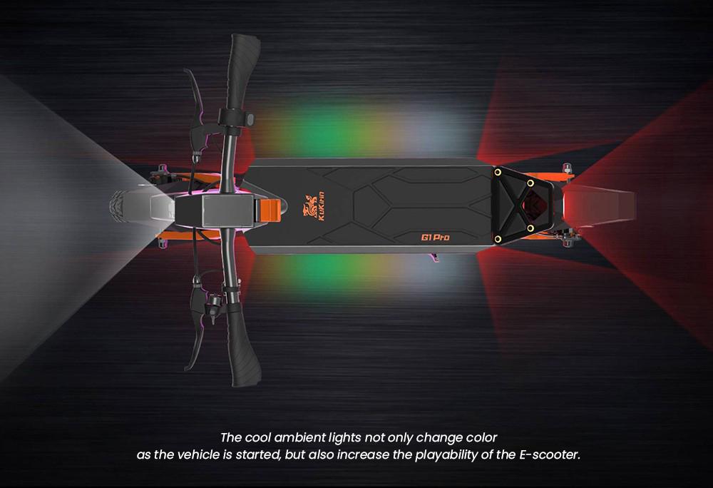 KuKirin Складной электрический самокат G1 Pro, 10-дюймовая пневматическая шина, двигатель 2*800 Вт, аккумулятор 48 В, 20,8 Ач, максимальная скорость 55 км.