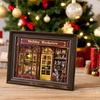 Набор для сборки DIY-домика для книг 3D-пазл из дерева Модель домика для кукол для вставки в книжную полку Домик для кукол с мебелью В качестве подарков на Рождество и День рождения
