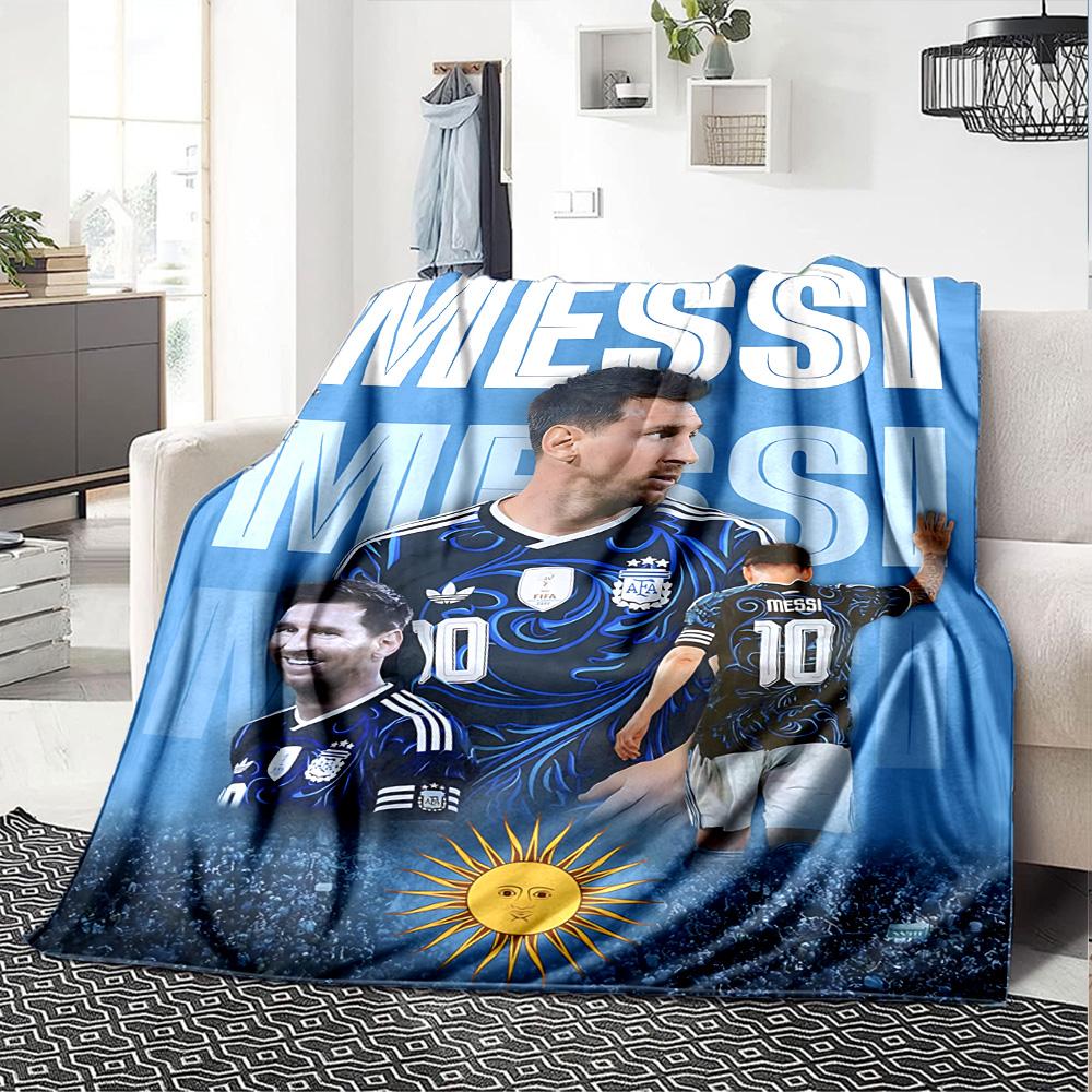 1pc Argentinas Messi Celebrates flannel Blanket for Super Soft Cute Comfort Blanket for Travel Bedding Couch Sofa Blanket Y7304