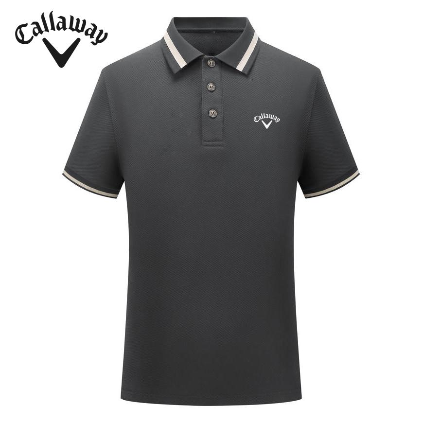 Callaway 2025 Летняя вышивка Гольф Бизнес Отдых Спорт Высококачественная хлопковая жаккардовая рубашка поло