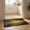 G-Gustav Klimt Print Starry Night Floor Mat Flannel Door Mat Non-Slip Bedroom Living Room Home Decor